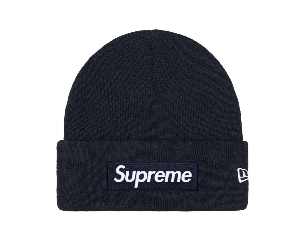 New Era x Supreme Box Logo Beanie Navy (FW25)