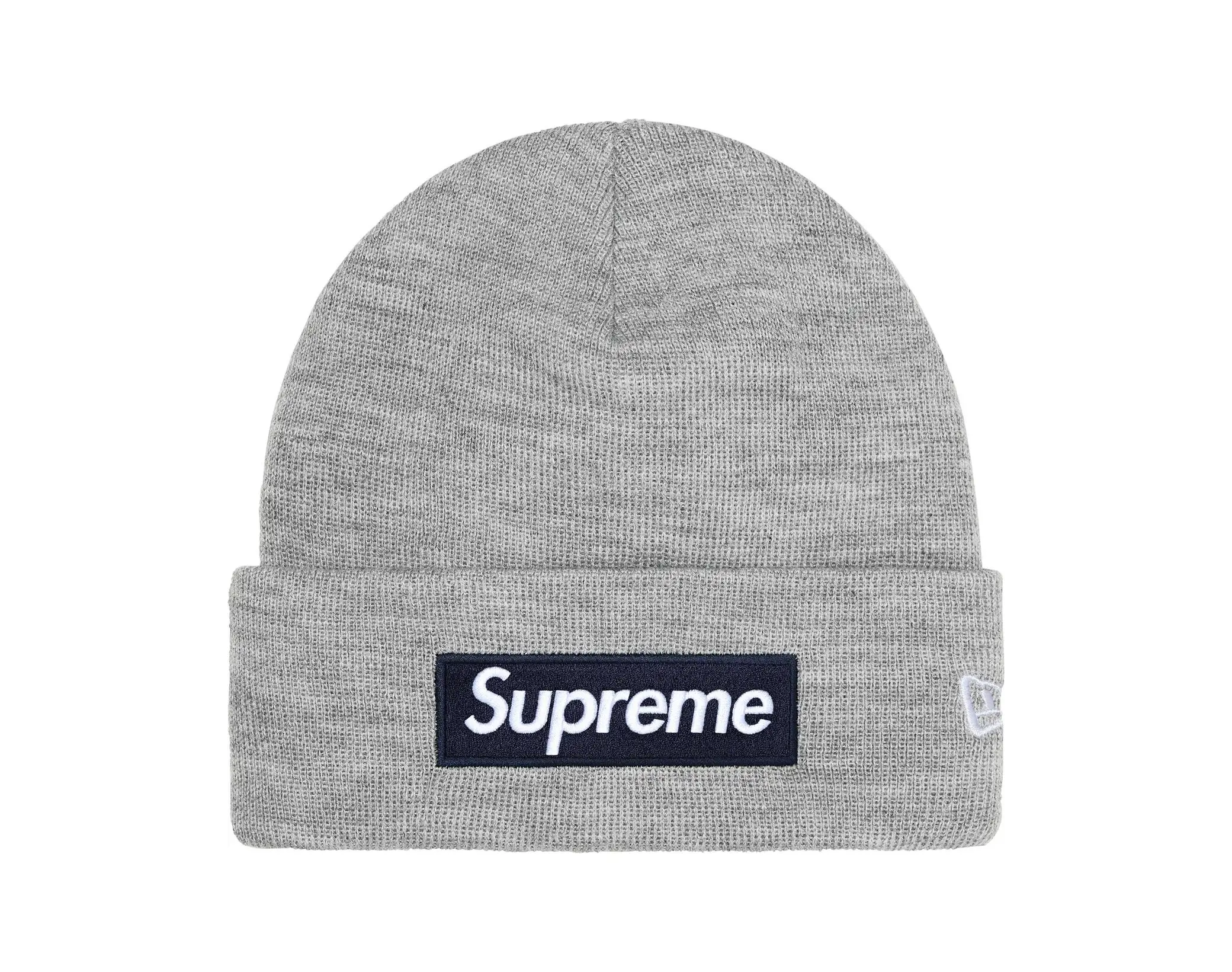 New Era x Supreme Box Logo Beanie Heather Grey (FW25)