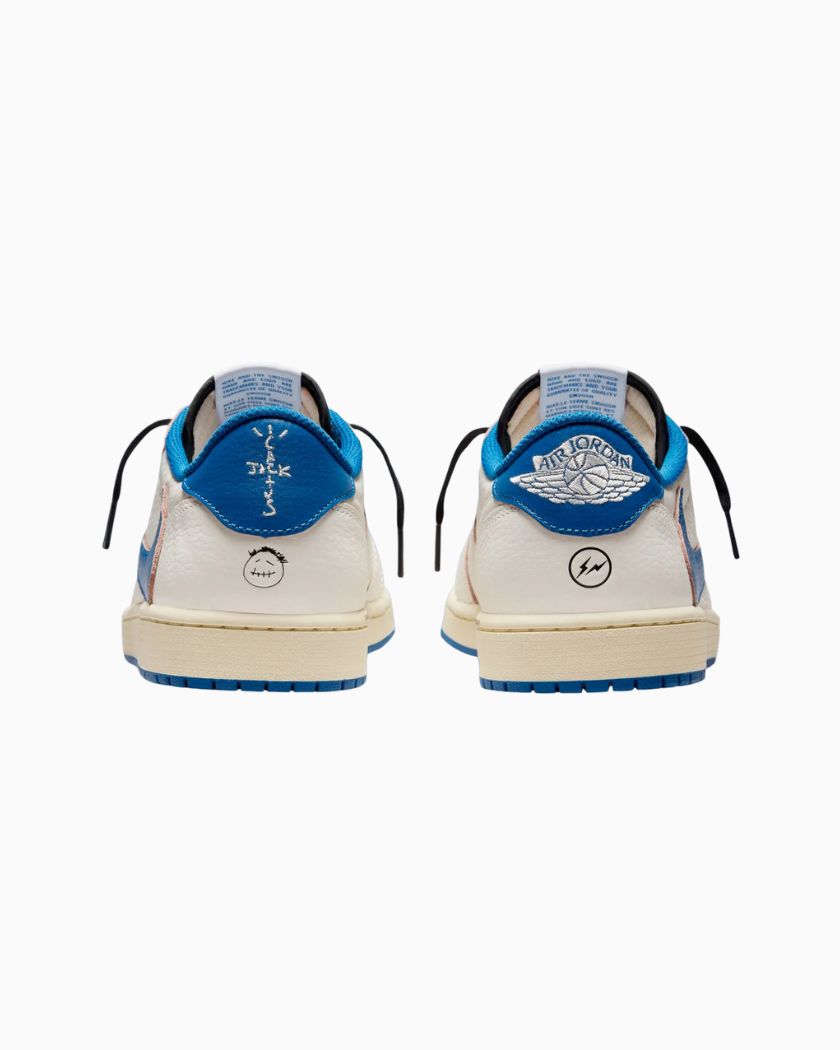 Air Jordan 1 Retro Low OG SP Fragment x Travis Scott Sail Military Blue