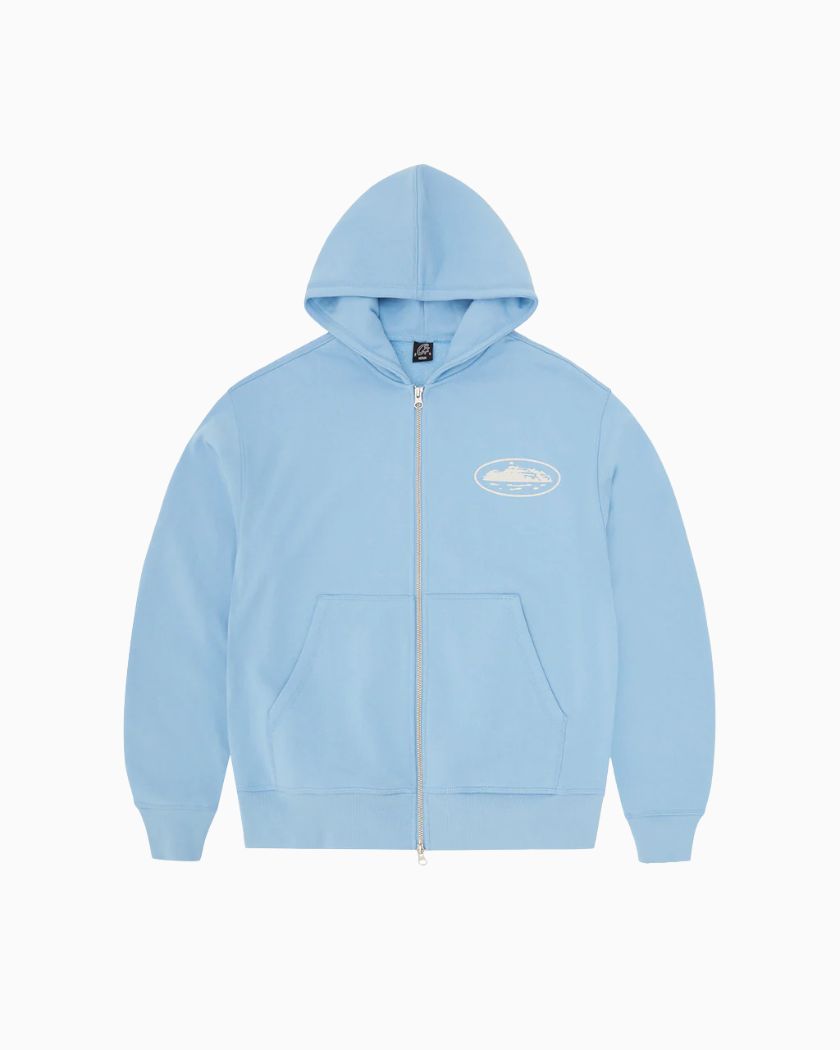 Corteiz Zip Hoodie Baby Blue
