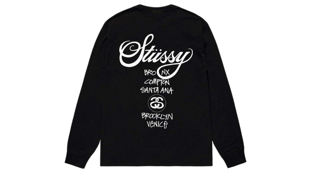 Stussy World Tour LS Tee Black