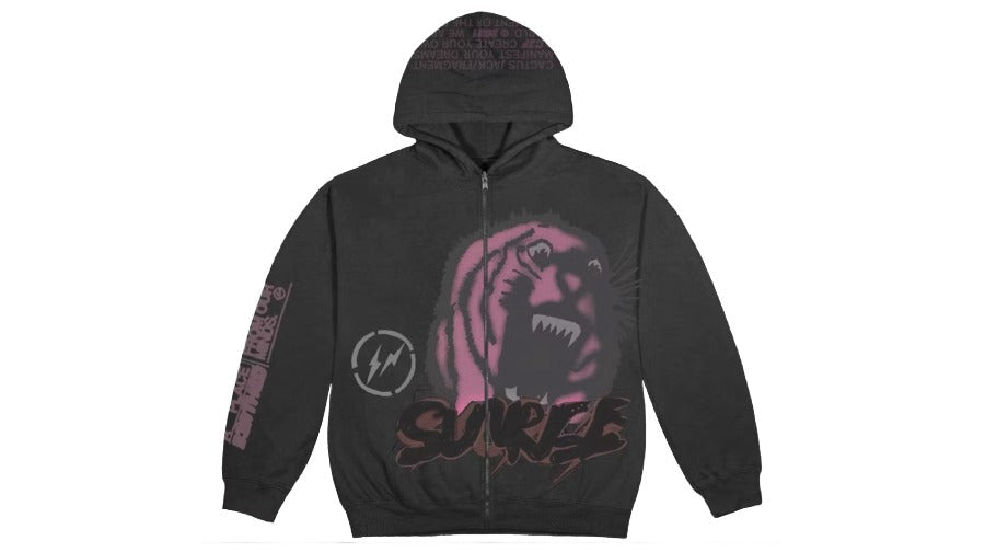 Travis Scott Cactus Jack For Fragment Sunrise Full Zip Hoodie Black