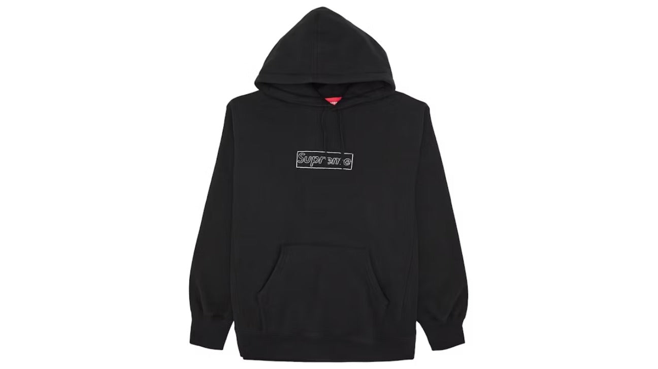 Supreme KAWS Chalk Logo Hooded Sweatshirt Black