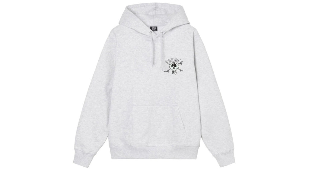 Stussy Surf Skate Skull Hoodie Ash Heather
