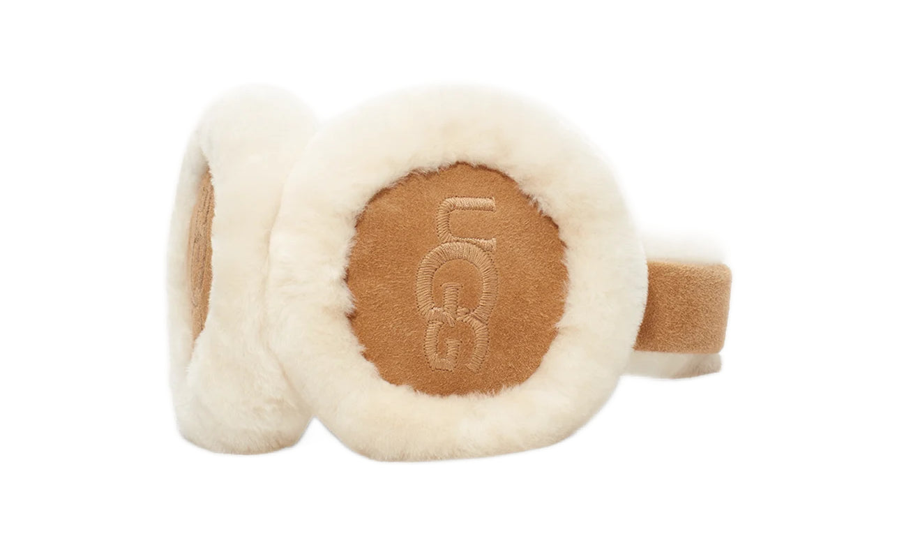 UGG Sheepskin Embroidery Earmuff Chestnut