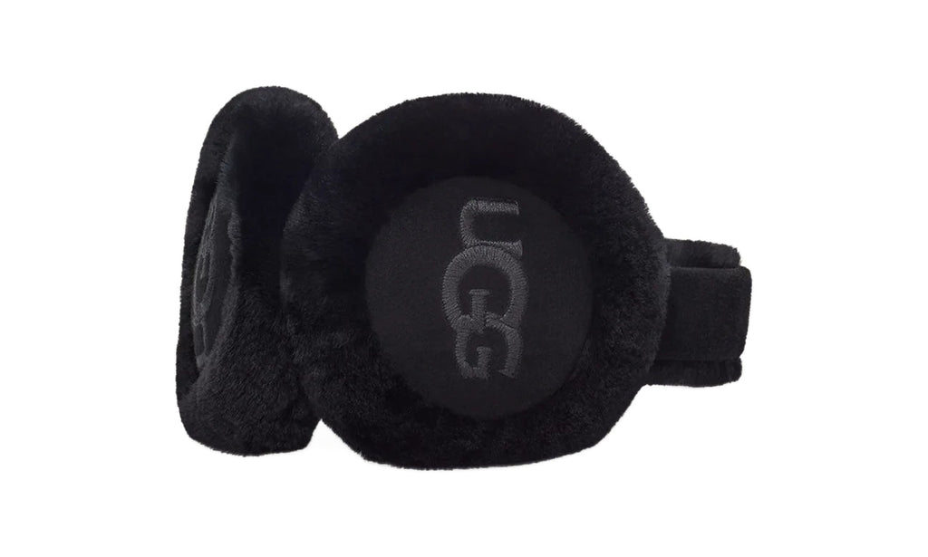 UGG Sheepskin Embroidery Earmuff Black