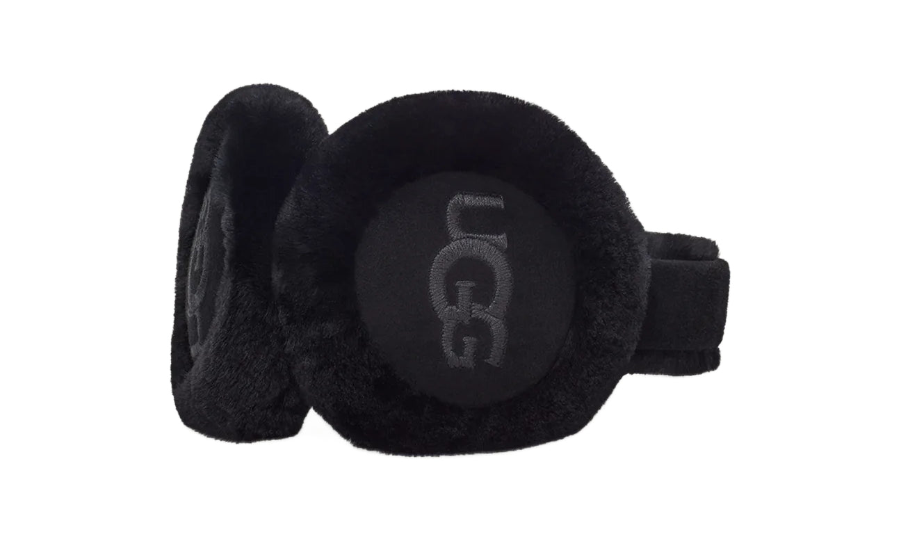 UGG Sheepskin Embroidery Earmuff Black