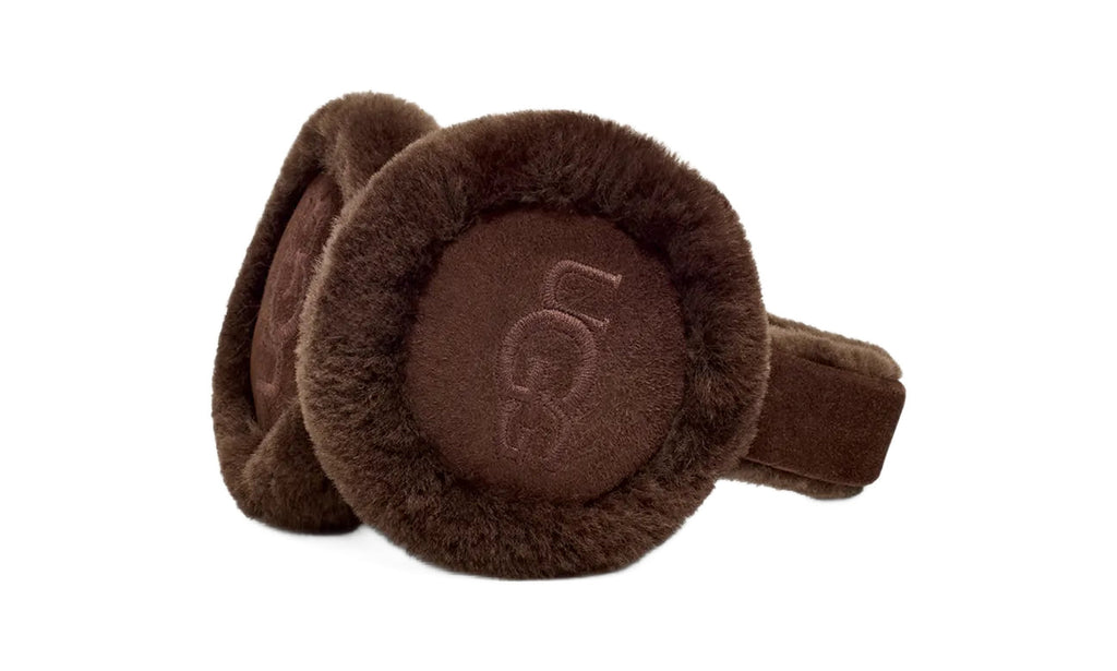 UGG Sheepskin Embroidery Earmuff Burnt Cedar