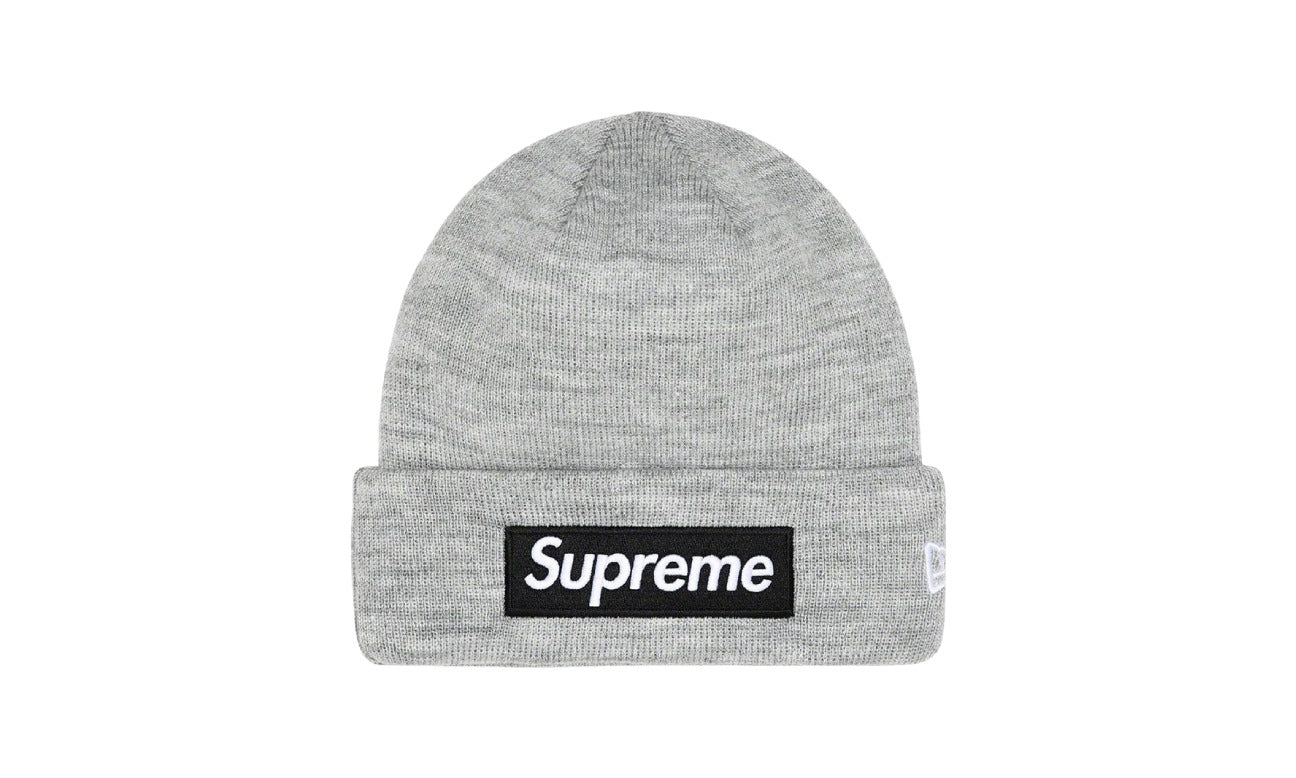 Supreme New Era Box Logo Beanie (FW22) Heather Grey