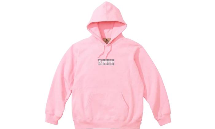 Supreme Burberry Box Logo Hooded Pink