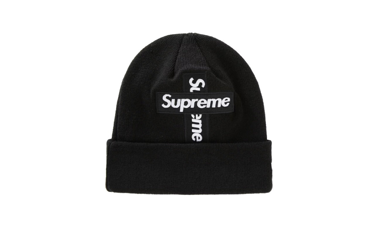 Supreme New Era Cross Box Logo Beanie Black