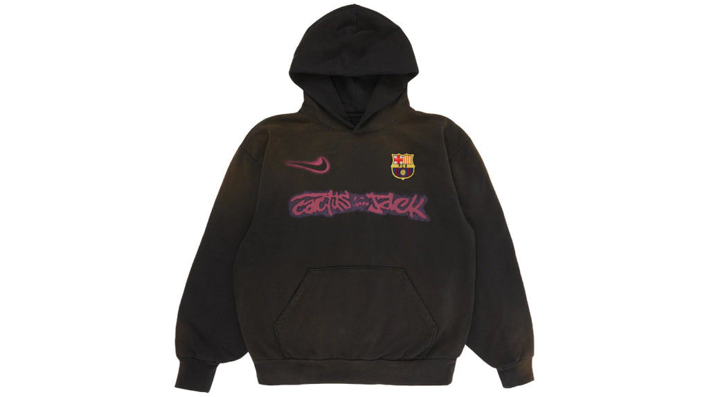 Travis Scott x Nike x FC Barcelona Spray Logo Hoodie Black