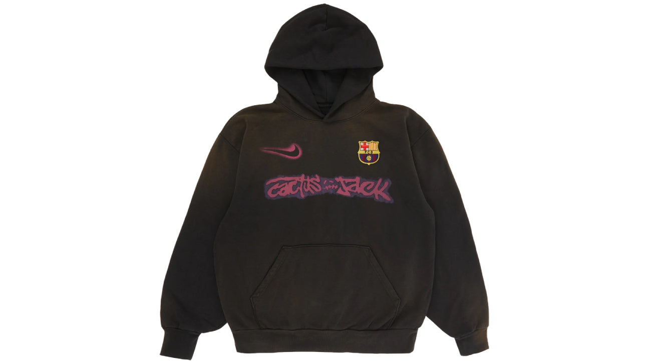 Travis Scott x Nike x FC Barcelona Spray Logo Hoodie Black