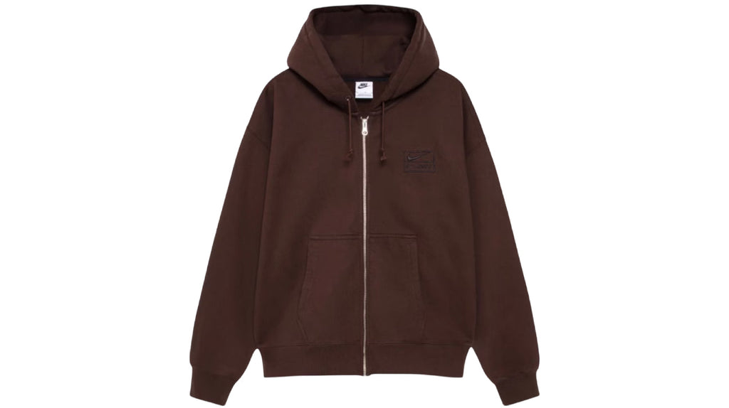 Stussy x Nike Stone Washed Fleece Zip Hoodie (FW25) Dark Cinder