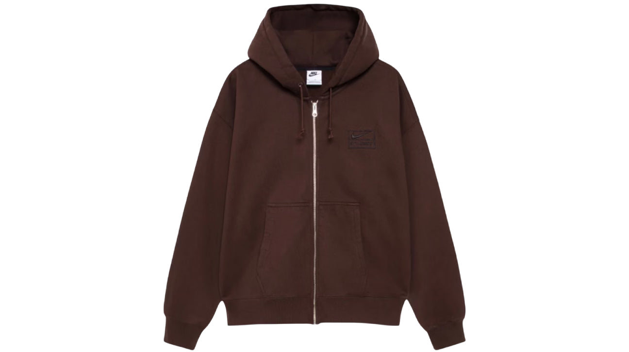 Stussy x Nike Stone Washed Fleece Zip Hoodie (FW25) Dark Cinder