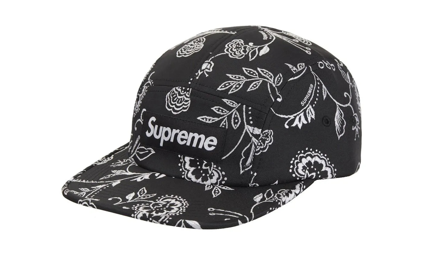 Supreme Floral Jacquard Camp Cap Black