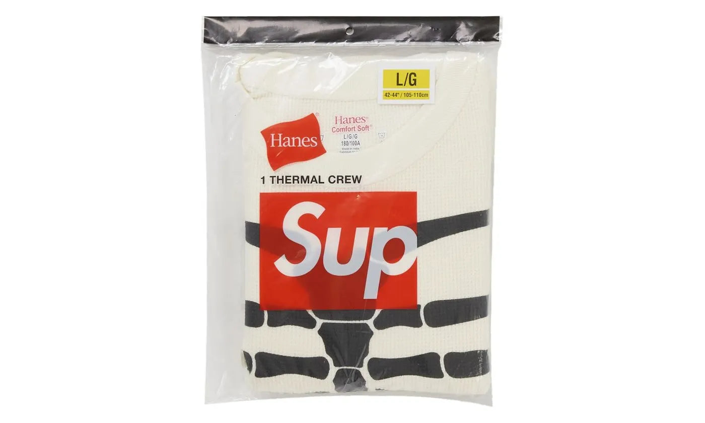 Supreme Hanes Bones Thermal Crew FW25 (1 Pack) White