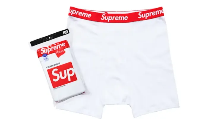 Supreme Hanes Boxer Briefs White