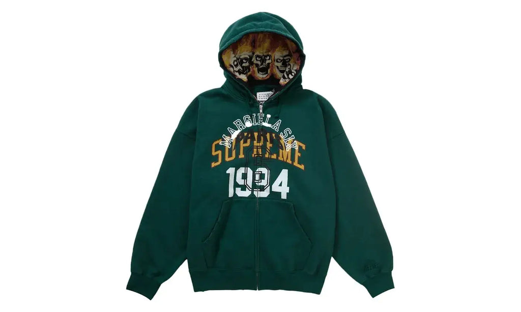 MM6 Maison Margiela x Supreme Zip Up Hooded Sweatshirt Dark Green