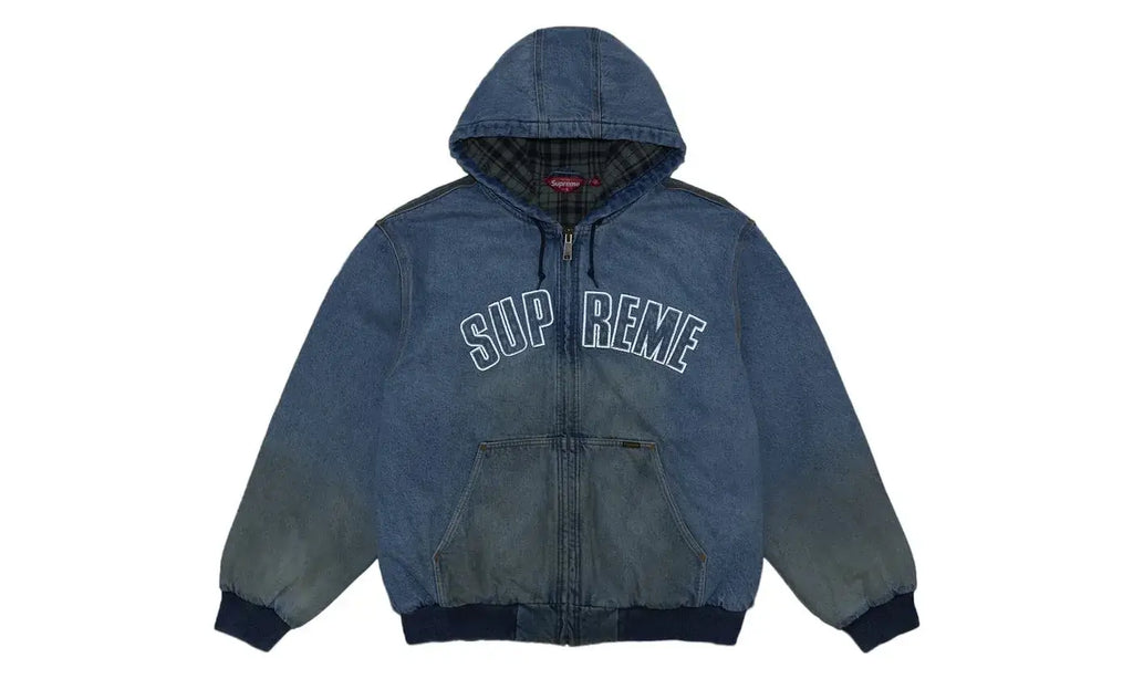 Supreme Reflective Arc Hooded Work Jacket Denim