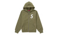 Supreme S Logo Zip Up Hooded Sweatshirt (FW24) Light Olive